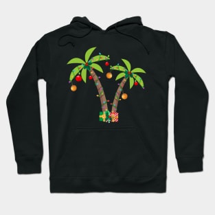 Decorated Christmas Palm Tree Tropical Hoodie